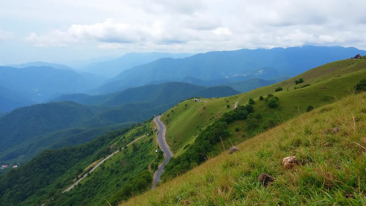 منظر جوي لمنتجع جينتينغ هايلاندز محاط بالغيوم